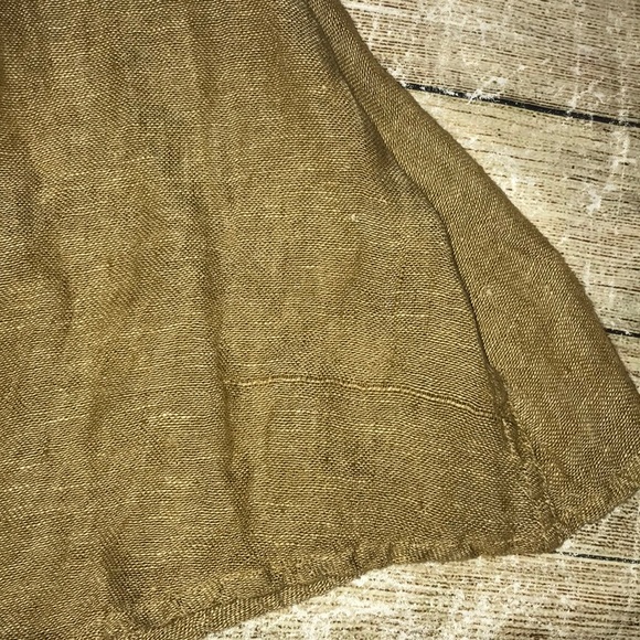 Flax Brown Linen Sleeveless Midi Dress Lagenlook - Picture 7 of 7